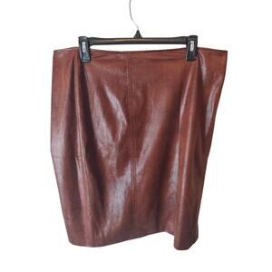 Chico's Brown Pebble Light Suede-like Skirt, Chico's 3/XL